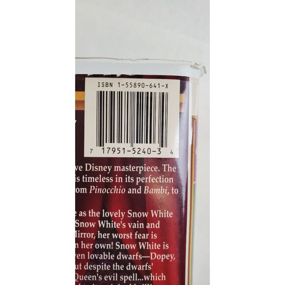 Snow White and The Seven Dwarfs VHS Tape - Walt Disney Masterpiece - Picture 3 of 6